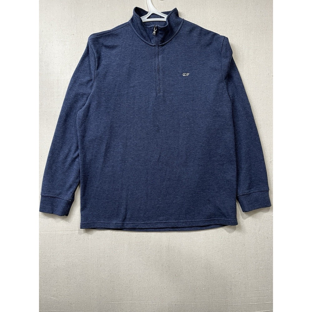 Vineyard Vines Men's XXL Quarter Zip Pullover Navy Whale Logo Long Sleeve Knit